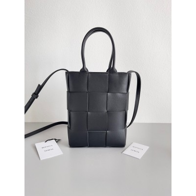 Bottega Veneta Mini Cassette Tote Bag In Black Lambskin TDBS2391