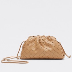 Bottega Veneta Mini Pouch In Beige Intrecciato Lambskin TDBS2317