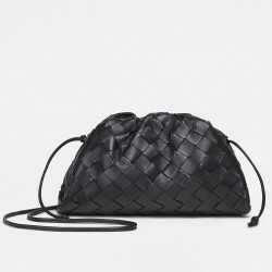 Bottega Veneta Mini Pouch In Black Intrecciato Lambskin TDBS2318