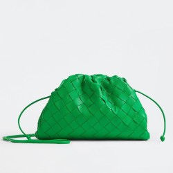 Bottega Veneta Mini Pouch In Green Intrecciato Lambskin TDBS2323