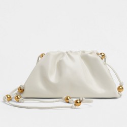 Bottega Veneta Mini Pouch In White Patent Leather TDBS2329