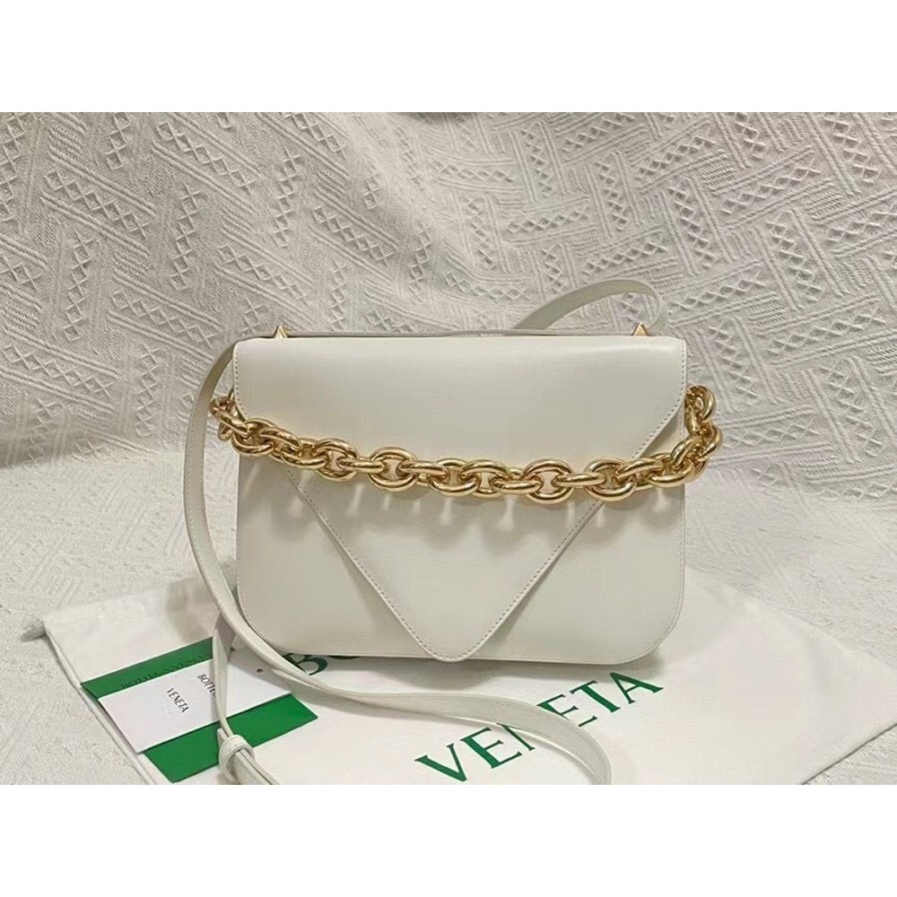 Bottega Veneta Mount Medium Envelope Bag In White Calfskin TDBS2286