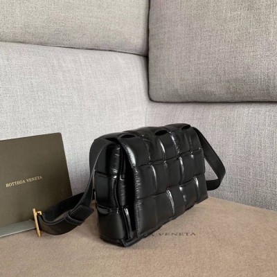 Bottega Veneta Padded Cassette Bag In Black Calfskin TDBS2122