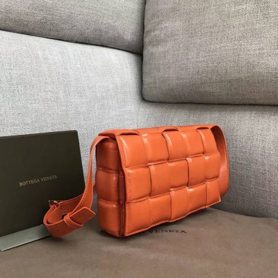 Bottega Veneta Padded Cassette Bag In Orange Calfskin TDBS2134