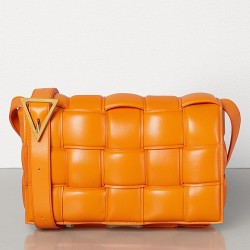 Bottega Veneta Padded Cassette Bag In Orange Calfskin TDBS2134