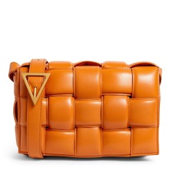 Bottega Veneta Padded Cassette Bag In Orange Lambskin TDBS2135