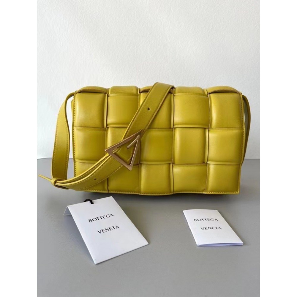 Bottega Veneta Padded Cassette Bag In Yellow Lambskin TDBS2149