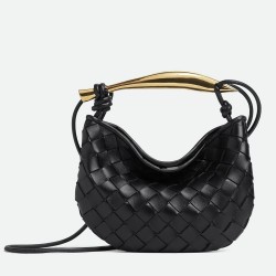 Bottega Veneta Sardine Mini Bag In Black Intrecciato Lambskin TDBS2368