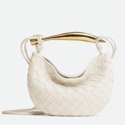 Bottega Veneta Sardine Mini Bag In White Intrecciato Lambskin TDBS2369