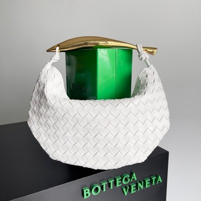 Bottega Veneta Sardine Small Bag In White Intrecciato Lambskin TDBS2373