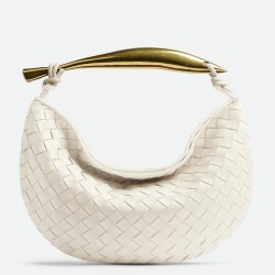 Bottega Veneta Sardine Small Bag In White Intrecciato Lambskin TDBS2373