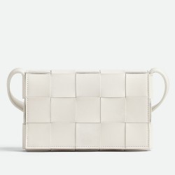 Bottega Veneta Small Cassette Bag In White Intrecciato Lambskin TDBS2153