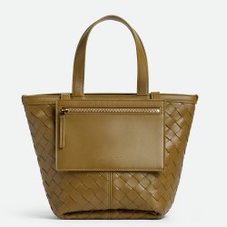 Bottega Veneta Small Flip Flap Bag in Acorn Intrecciato Lambskin TDBS2193