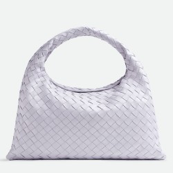 Bottega Veneta Small Hop Bag in Oyster Intrecciato Calfskin TDBS2206