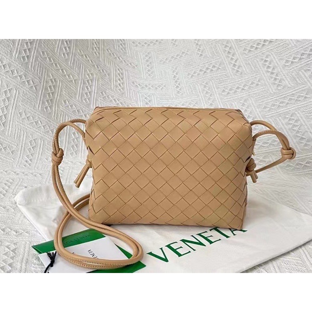 Bottega Veneta Small Loop Bag In Beige Intrecciato Lambskin TDBS2275