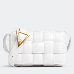 Bottega Veneta Small Padded Cassette Bag In White Lambskin TDBS2157