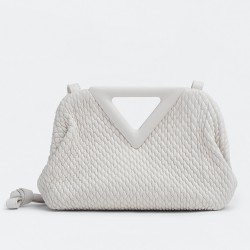 Bottega Veneta Small Point Bag In White Quilted Leather TDBS2304