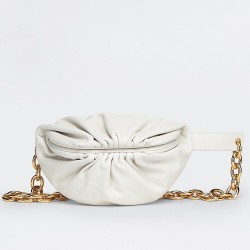 Bottega Veneta The Belt Chain Pouch In White Nappa Leather TDBS2337