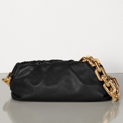 Bottega Veneta The Chain Pouch In Black Calfskin TDBS2342