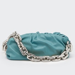 Bottega Veneta The Chain Pouch In Green Water Calfskin TDBS2345