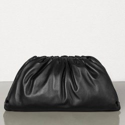 Bottega Veneta The Pouch Clutch In Black Calfskin TDBS2356