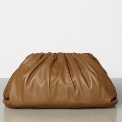 Bottega Veneta The Pouch Clutch In Camel Calfskin TDBS2359