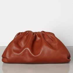 Bottega Veneta The Pouch Clutch In Rust Calfskin TDBS2366