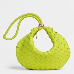 Bottega Veneta Turn Bag In Acid Kiwi Intrecciato Lambskin TDBS2394