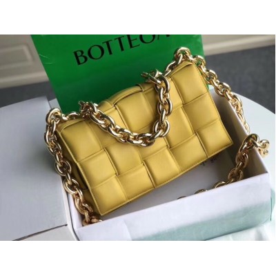 Bottega Veneta Chain Cassette Bag In Yellow Calfskin