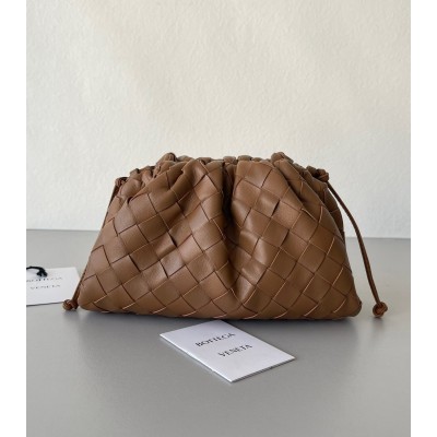 Bottega Veneta Mini Pouch with Strap in Caramel Intrecciato Lambskin