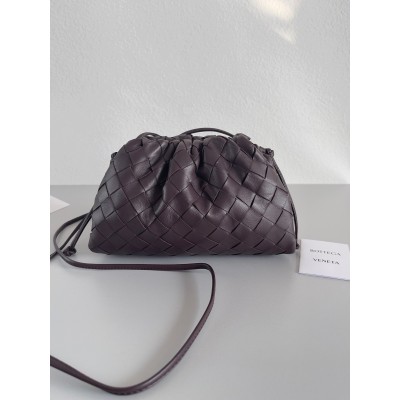 Bottega Veneta Mini Pouch with Strap in Grape Intrecciato Lambskin