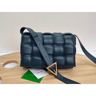 Bottega Veneta Padded Cassette Bag In Dark Blue Intrecciato Lambskin