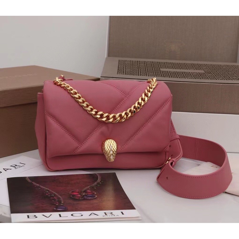 Bvlgari Serpenti Cabochon Small Bag In Pink Leather TDBS2406