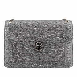 Bvlgari Serpenti Forever Large Shoulder Bag In Grey Karung Leather TDBS2431