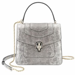 Bvlgari Serpenti Forever Small Bag In Gray Karung Leather TDBS2444