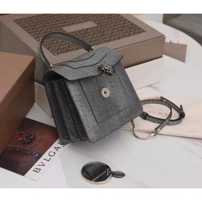 Bvlgari Serpenti Forever Small Bag In Grey Karung Leather TDBS2447