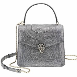 Bvlgari Serpenti Forever Small Bag In Grey Karung Leather TDBS2447