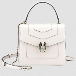 Bvlgari Serpenti Forever Small Bag In White Calfskin TDBS2449