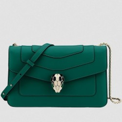 Bvlgari Serpenti Forever Small Cross-body Bag In Green Calfskin TDBS2413