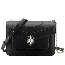 Bvlgari Serpenti Forever Small Crossbody Bag In Black Calfskin TDBS2409