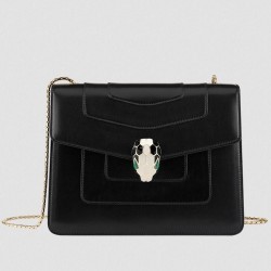 Bvlgari Serpenti Forever Small Crossbody Bag In Black Leather TDBS2411