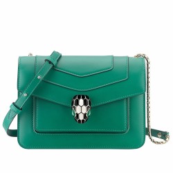 Bvlgari Serpenti Forever Small Crossbody Bag In Green Calfskin TDBS2412