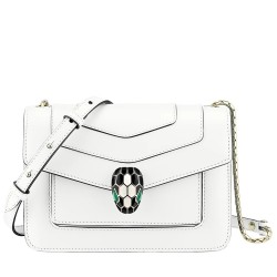 Bvlgari Serpenti Forever Small Crossbody Bag In White Calfskin TDBS2420