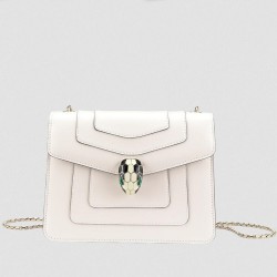 Bvlgari Serpenti Forever Small Crossbody Bag In White Leather TDBS2422