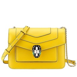 Bvlgari Serpenti Forever Small Crossbody Bag in Yellow Calfskin TDBS2423