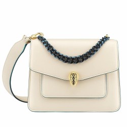 Bvlgari Serpenti Forever Small Crossbody Bag with Chain Ivory TDBS2426