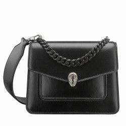 Bvlgari Serpenti Forever Small Crossbody Bag with Chain Noir TDBS2427