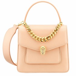 Bvlgari Serpenti Forever Small Top Handle Bag with Chain Nude TDBS2452