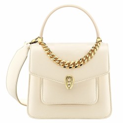 Bvlgari Serpenti Forever Small Top Handle Bag with Chain White TDBS2453