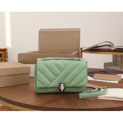 Bvlgari Serpenti Cabochon Small Bag In Mint Lambskin